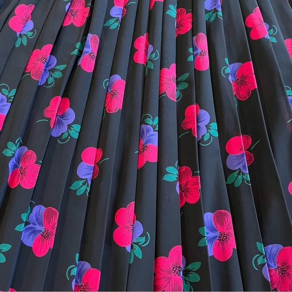 Vintage Country Sophisticates Pendleton Floral Pleated midi skirt sheer size S - Picture 8 of 9